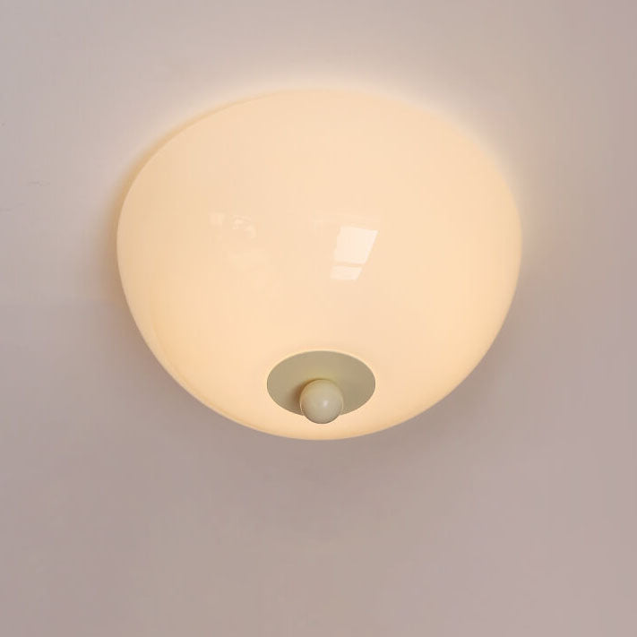Nordic Minimalist Iron Round Glass Shade 4-light Flush Mount Ceiling Light