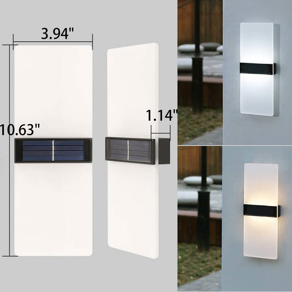 Courtyard Waterproof Acrylic LED Solar Wall Sconce Lamp Outdoor Light Lumendat