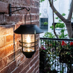 Contemporary Retro Solar Waterproof Aluminum Glass Lantern Cylinder 1-Light Hanging Wall Sconce Lamp For Outdoor Patio Lumendat