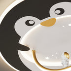 Lumendat Modern Art Deco Kids Aluminum Acrylic Penguin Panda Lion Sheep Round LED Flush Mount Ceiling Light For Bedroom Lumendat