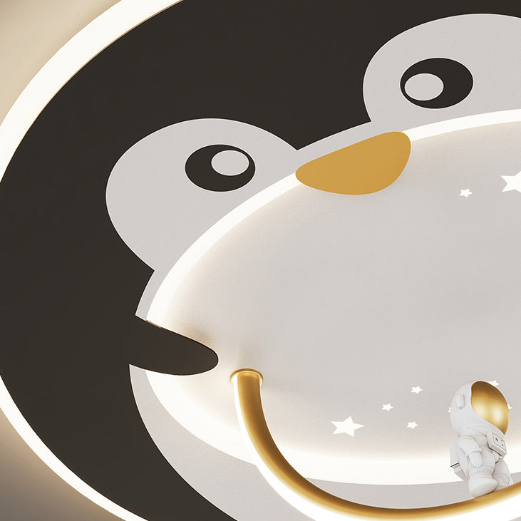 Lumendat Modern Art Deco Kids Aluminum Acrylic Penguin Panda Lion Sheep Round LED Flush Mount Ceiling Light For Bedroom Lumendat