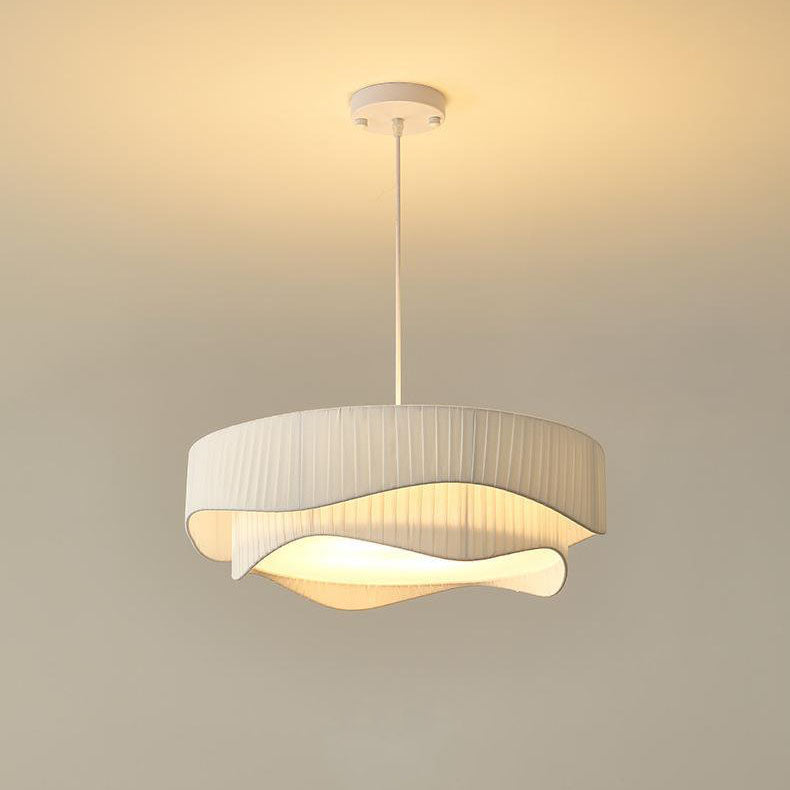 Contemporary Scandinavian Round Iron Acrylic Fabric 4/5 Light Pendant Light for Living Room BulbSquare