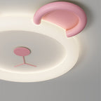 Lumendat Contemporary Creative Cartoon Panda PE Resin LED Kids Flush Mount Ceiling Light For Bedroom Lumendat