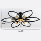 Nordic Light Luxury Wrought Iron Crystal 6/8-light Flush Mount Ceiling Light BulbSquare