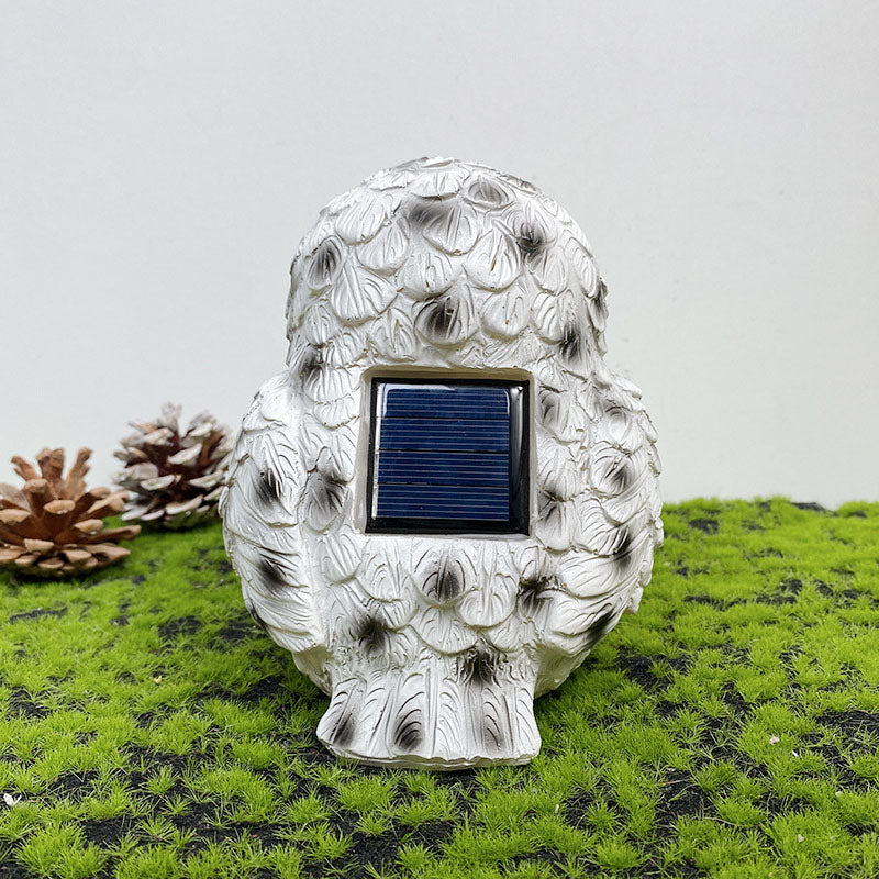 Solar Modern Creative Resin Owl Decoration LED Outdoor Landscape Light Lumendat