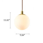 Nordic Minimalist Milky White Glass Ball 1-light Pendant Light BulbSquare