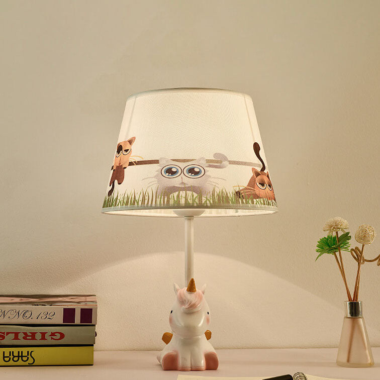 Lumendat Nordic Fun Cartoon Pattern Resin Fabric Children 1-Light Table Lamp Lumendat