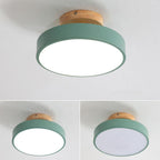 Nordic Wood Round Acrylic LED Semi-Flush Mount Ceiling Light Lumendat