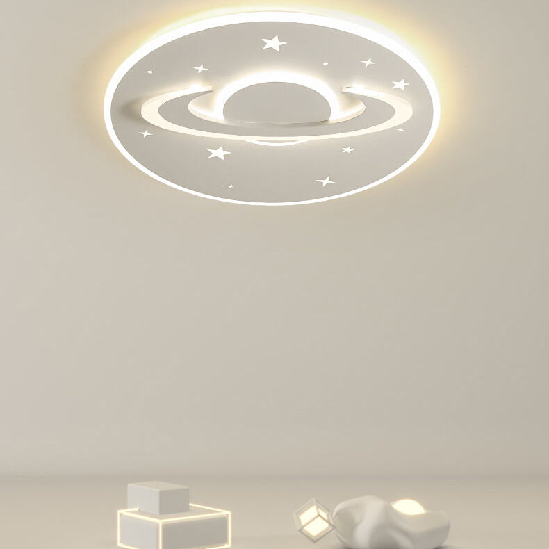 Lumendat Creative Cartoon Planet Star LED Round Flush Mount Ceiling Light Lumendat
