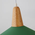Nordic Minimalist Macaron Solid Color Aluminum Wood 1-light Pendant Light BulbSquare