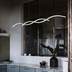 Nordic Minimalist Long Strip Wave Design Island Light LED Chandelier Lumendat