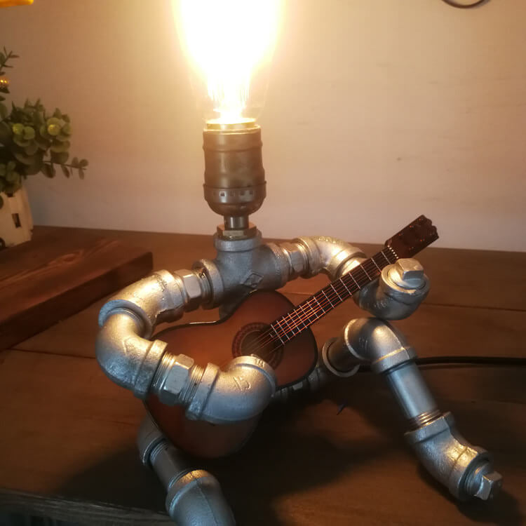 Industrial Plumbing Guitar Robot 1-Light Table Lamp Lumendat