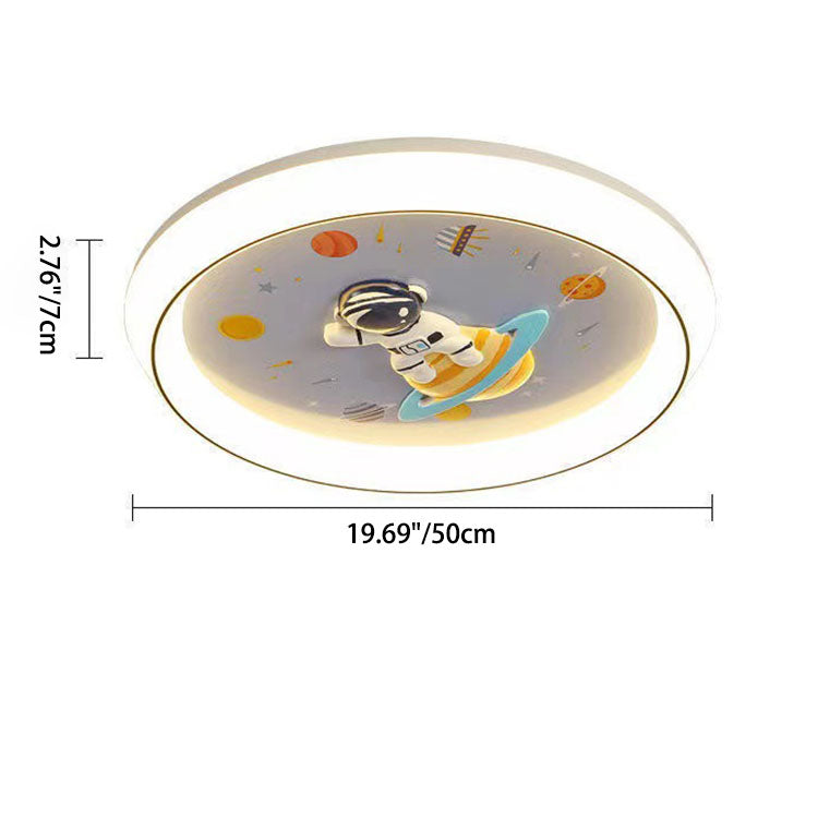 Lumendat Modern Minimalist Kids Cartoon Round Acrylic Iron Resin LED Flush Mount Ceiling Light For Bedroom Lumendat