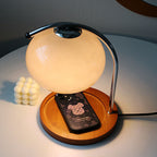 Vintage Glass Dome Solid Wood Base 1-Light Melting Wax Table Lamp Lumendat