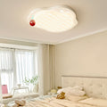 Lumendat Contemporary Creative Kids Ruffled Egg Shaped Square Iron PE LED Flush Mount Ceiling Light For Bedroom Lumendat