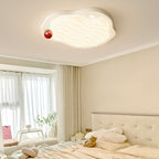 Lumendat Contemporary Creative Kids Ruffled Egg Shaped Square Iron PE LED Flush Mount Ceiling Light For Bedroom Lumendat