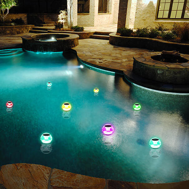 Modern Round Outdoor Waterproof Solar LED Water Drift Light Lumendat