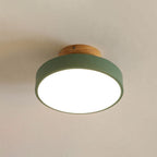 Nordic Wood Round Acrylic LED Semi-Flush Mount Ceiling Light Lumendat