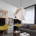 Contemporary Scandinavian Irregular Sail Fabric 3-light Pendant Light for Living Room BulbSquare
