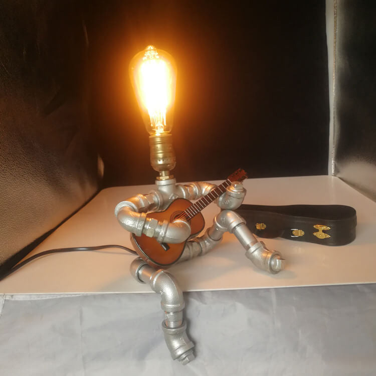 Industrial Plumbing Guitar Robot 1-Light Table Lamp Lumendat