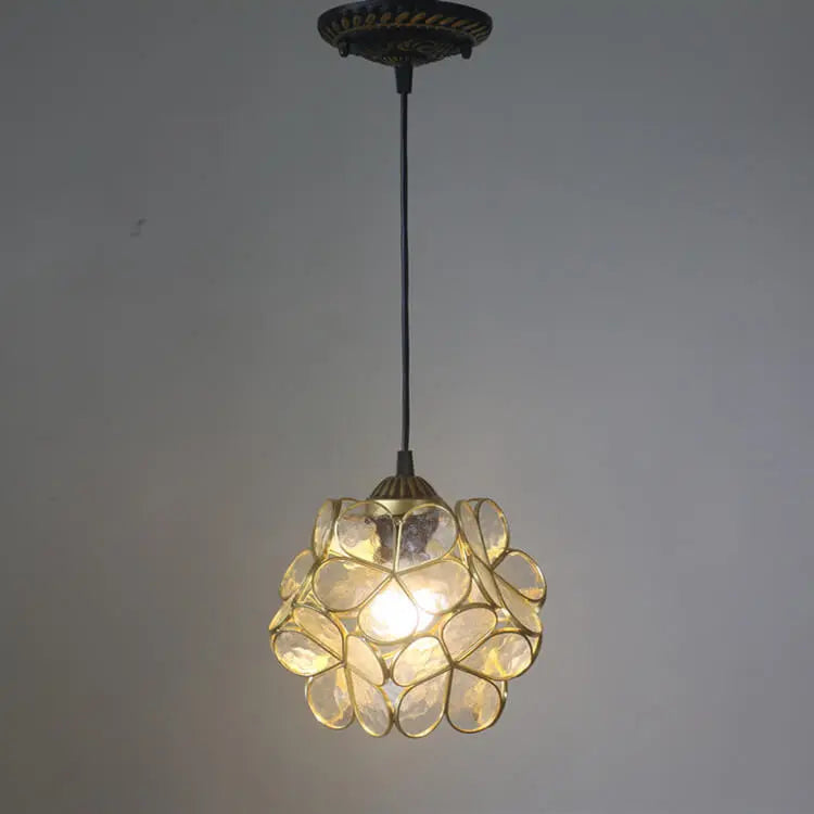 Vintage Stained Glass Petal 1-light Pendant Light Lumendat