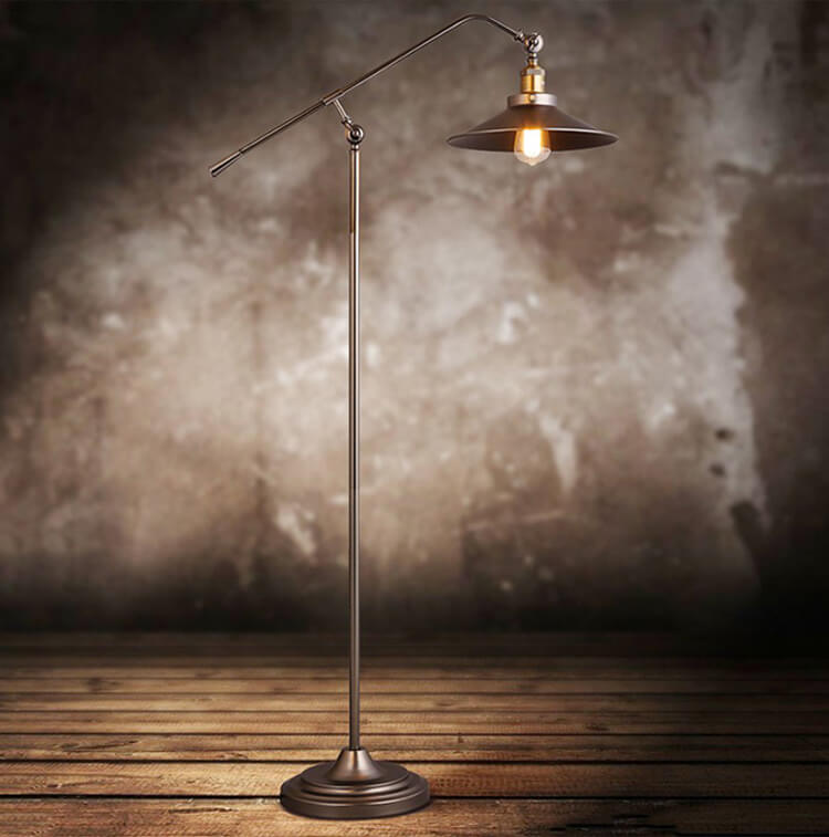 Industrial Bronze 1-Light Boom Arm Standing Floor Lamps Lumendat