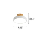 Nordic Wood Round Acrylic LED Semi-Flush Mount Ceiling Light Lumendat