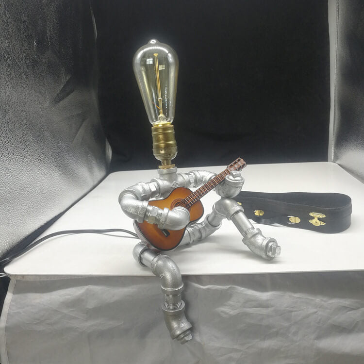 Industrial Plumbing Guitar Robot 1-Light Table Lamp Lumendat