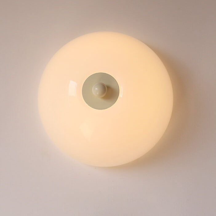 Nordic Minimalist Iron Round Glass Shade 4-light Flush Mount Ceiling Light
