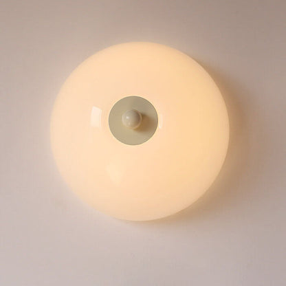 Nordic Minimalist Iron Round Glass Shade 4-light Flush Mount Ceiling Light