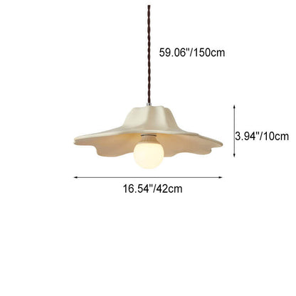 Traditional French Resin Umbrella Shape Geometry 1-Light Pendant Light for Living Room