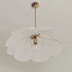 Contemporary Boho Petal Fabric Lampshade 1-light Pendant Light for Living Room BulbSquare