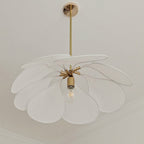 Contemporary Boho Petal Fabric Metal Lampshade 1-Light Pendant Light For Living Room Lumendat