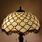 Tiffany Mediterranean Stained Glass Cone Pull Cord 2-Light Table Lamp Lumendat