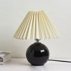 Nordic Minimalist Ceramic Pleated 1-Light Table Lamp Lumendat