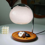 Vintage Glass Dome Solid Wood Base 1-Light Melting Wax Table Lamp Lumendat