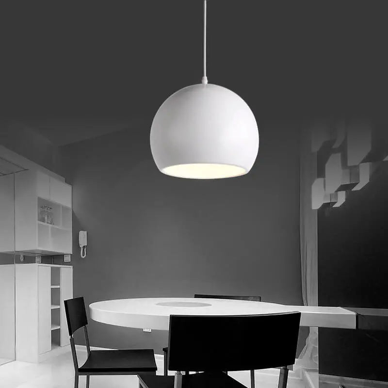 Modern Solid Color Round Head Iron 1-light Pendant Light Lumendat