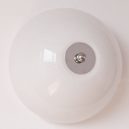 Nordic Minimalist Iron Round Glass Shade 4-light Flush Mount Ceiling Light