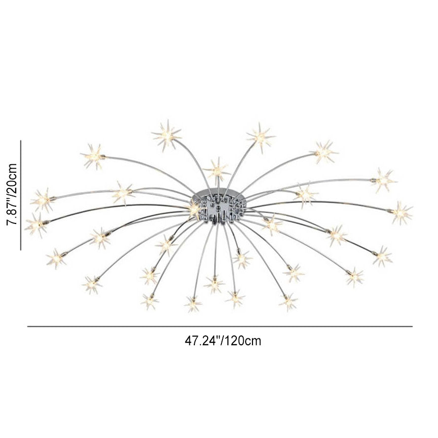 Contemporary Creative Full Of Star Iron 12/21/28 Light Flush Mount Ceiling Light For Living Room Lumendat