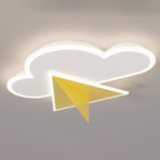 Lumendat Modern Art Deco Kids Iron Acrylic Cloud Plane LED Flush Mount Ceiling Light For Bedroom Lumendat