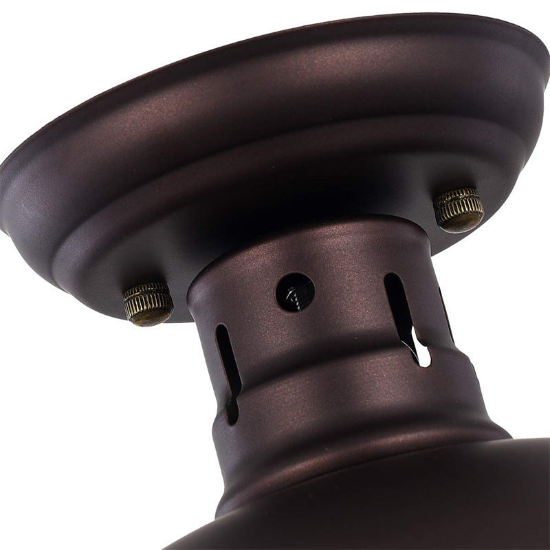 Contemporary Industrial Semicircle Iron 1-light Semi-flush Mount Ceiling Light for Living Room