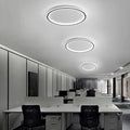 Modern Minimalist Aluminum Geometric Circle Silicone Shade LED Flush Mount Ceiling Light for Living Room