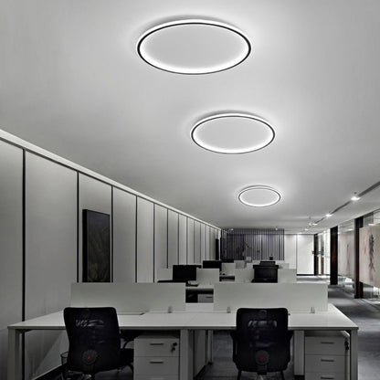 Modern Minimalist Aluminum Geometric Circle Silicone Shade LED Flush Mount Ceiling Light for Living Room
