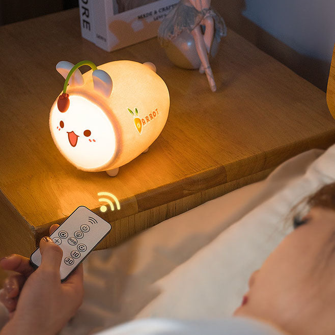 Lumendat Modern Creative Plush Doll Rabbit Colorful Remote Control Pat Night Light Table Lamp Lumendat