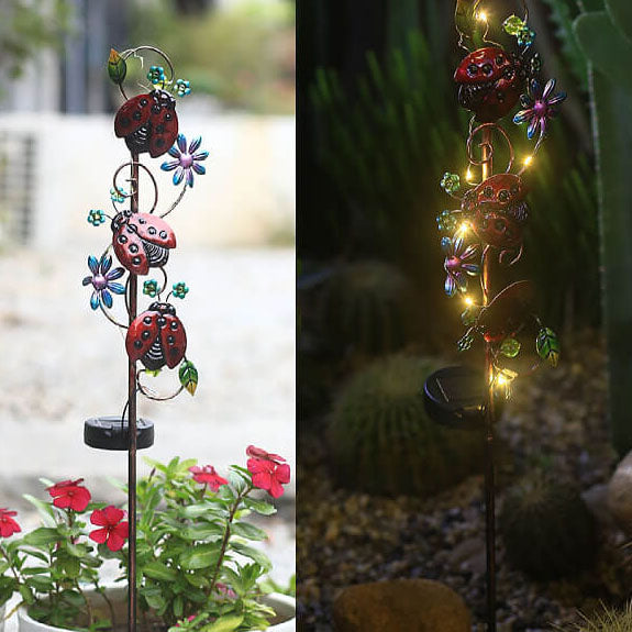 Solar Iron Hummingbird Butterfly Dragonfly Garden Lawn Landscape Light Lumendat