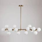 Nordic Light Luxury Magic Bean Glass Ball 16-light Island Light Chandelier Lumendat