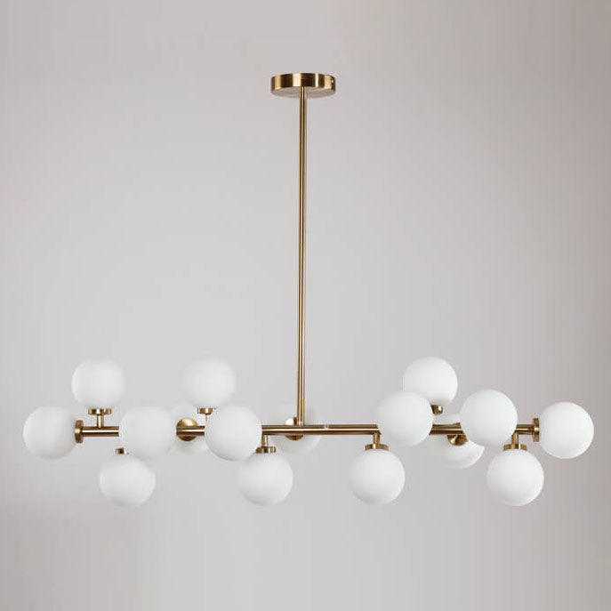 Nordic Light Luxury Magic Bean Glass Ball 16-light Island Light Chandelier