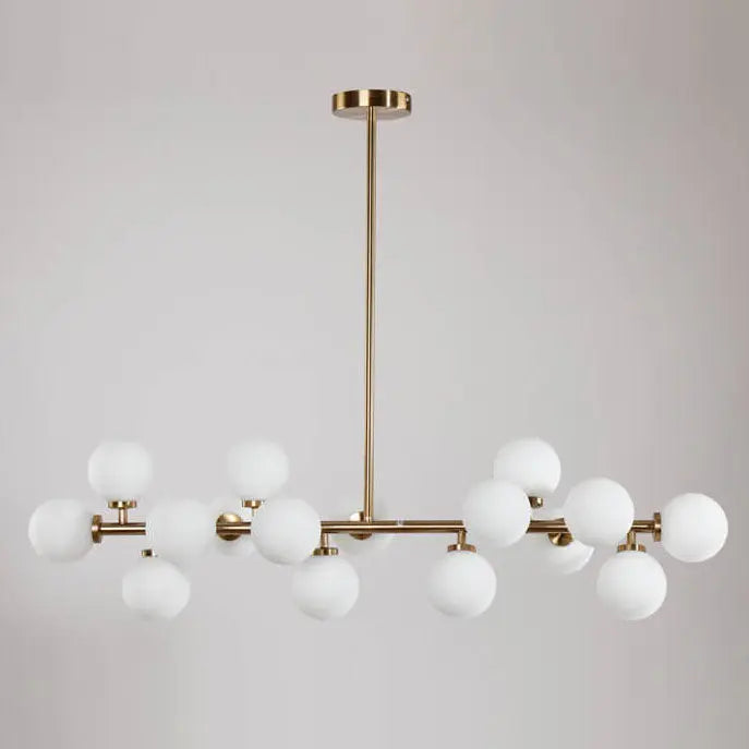 Nordic Light Luxury Magic Bean Glass Ball 16-light Island Light Chandelier Lumendat