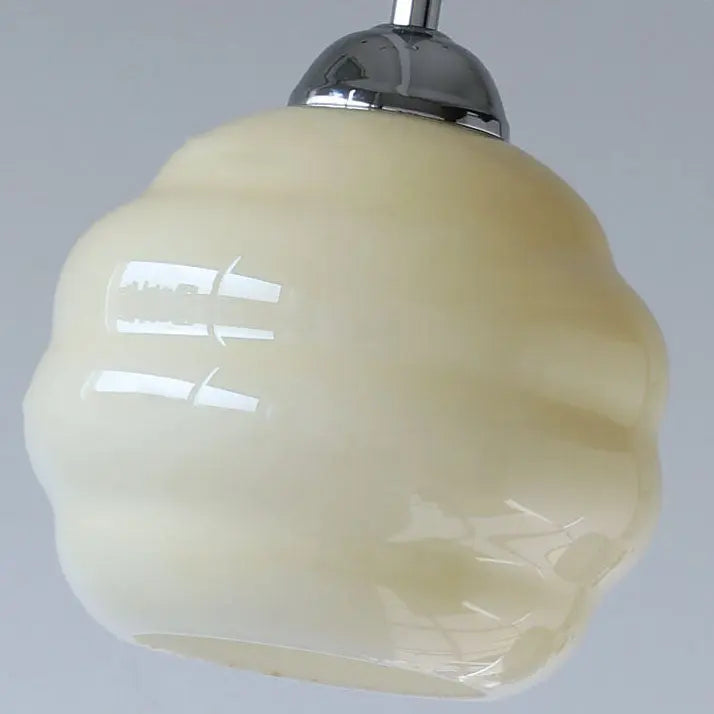 Vintage French Glass Round Tart 1-light Pendant Light Lumendat