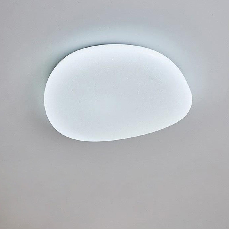 Modern Minimalist Pebble Shape Acrylic Hardware LED Flush Mount Ceiling Light For Bedroom Lumendat
